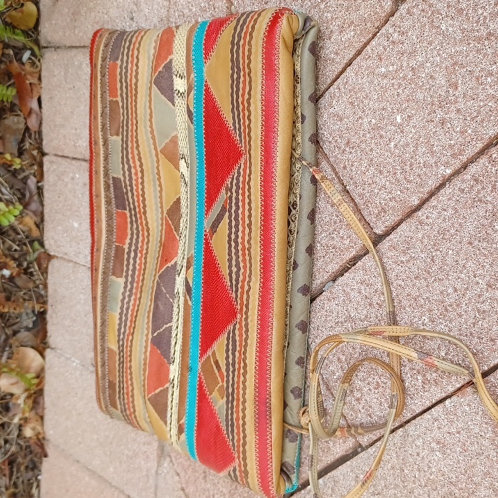 Vintage Patchwork Envelope or crossbody hanbag - Picture 5 of 9